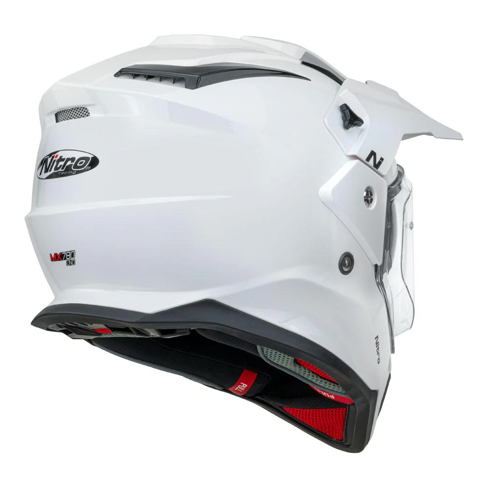 Nitro - MX780 Gloss White Adventure Helmet - Image 4