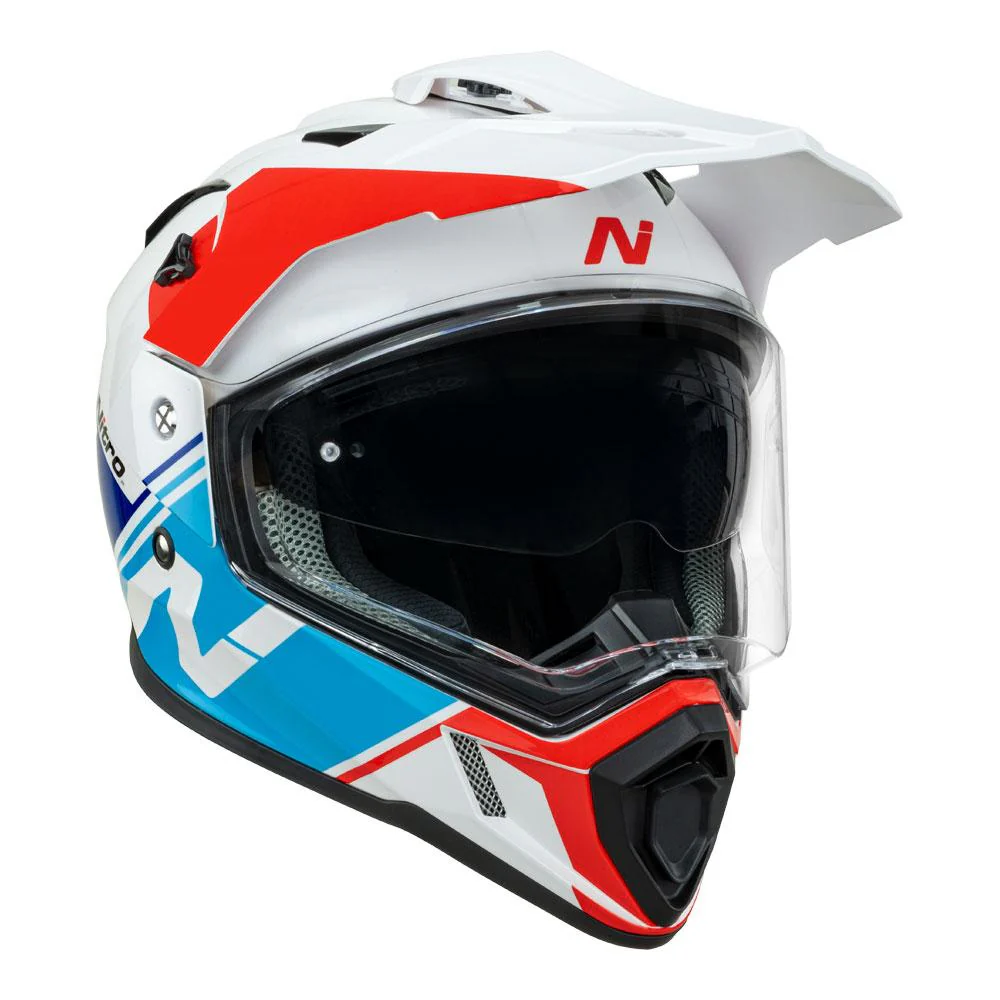 Nitro - MX780 Gloss White/Blue/Red Adventure Helmet - Image 4