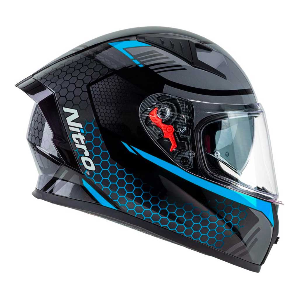 Nitro - N501 Black/Blue Helmet - Image 3