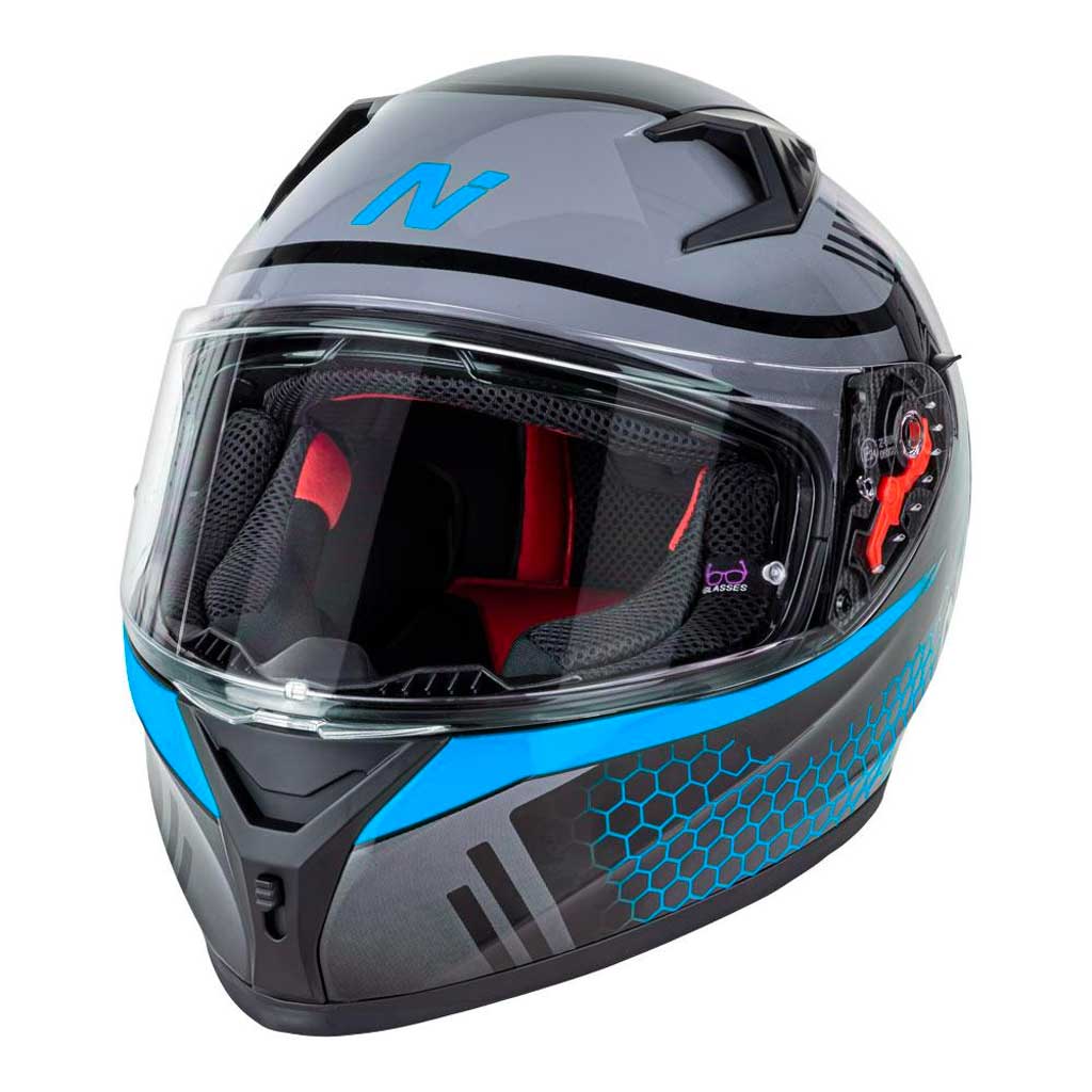 Nitro - N501 Black/Blue Helmet - Image 6