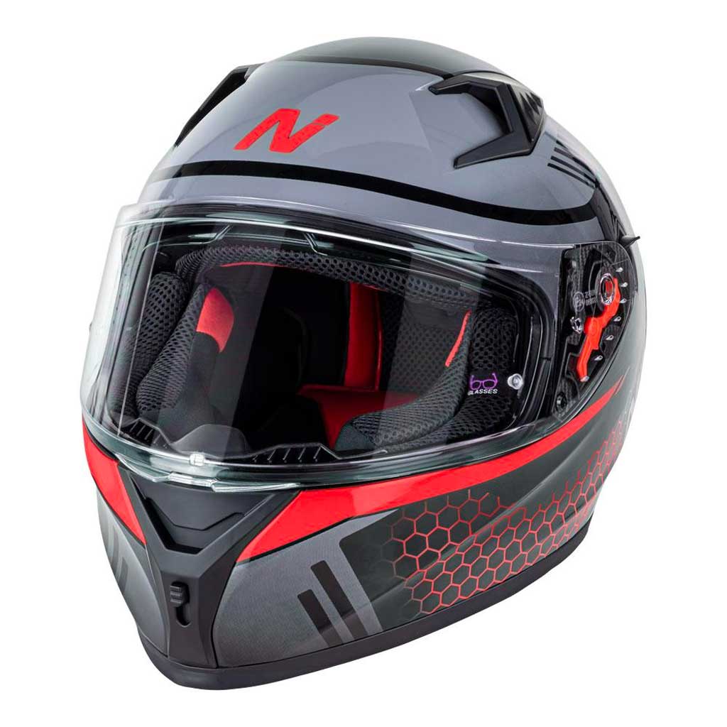 Nitro - N501 Black/Red Helmet - Image 6