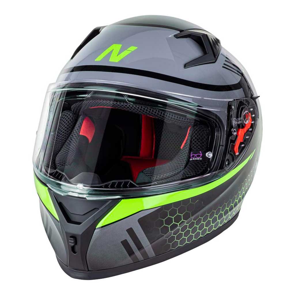 Nitro - N501 Black/Green Helmet - Image 6