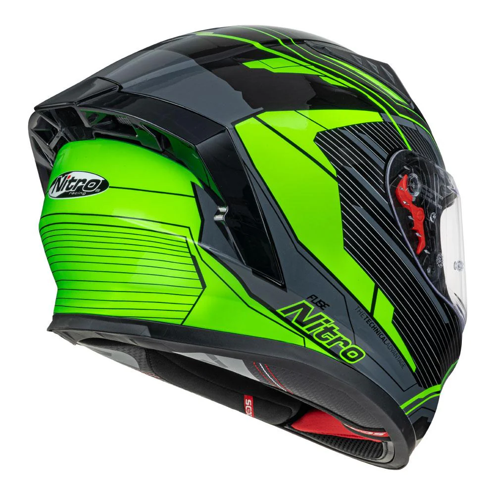 Nitro - N501 Fuse Green/White/Black Full Face Helmet - Image 5