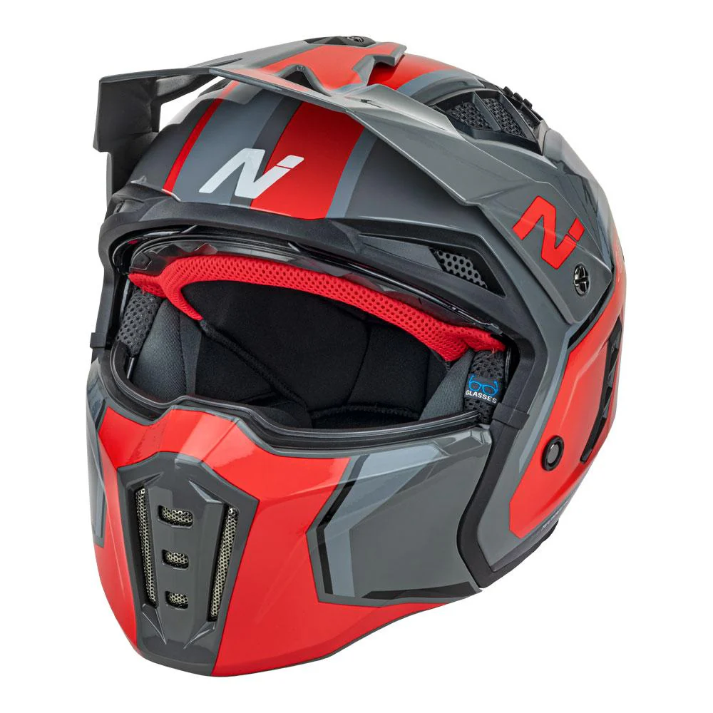Nitro - NZ302 Fighter Grey/Orange Helmet - Image 6