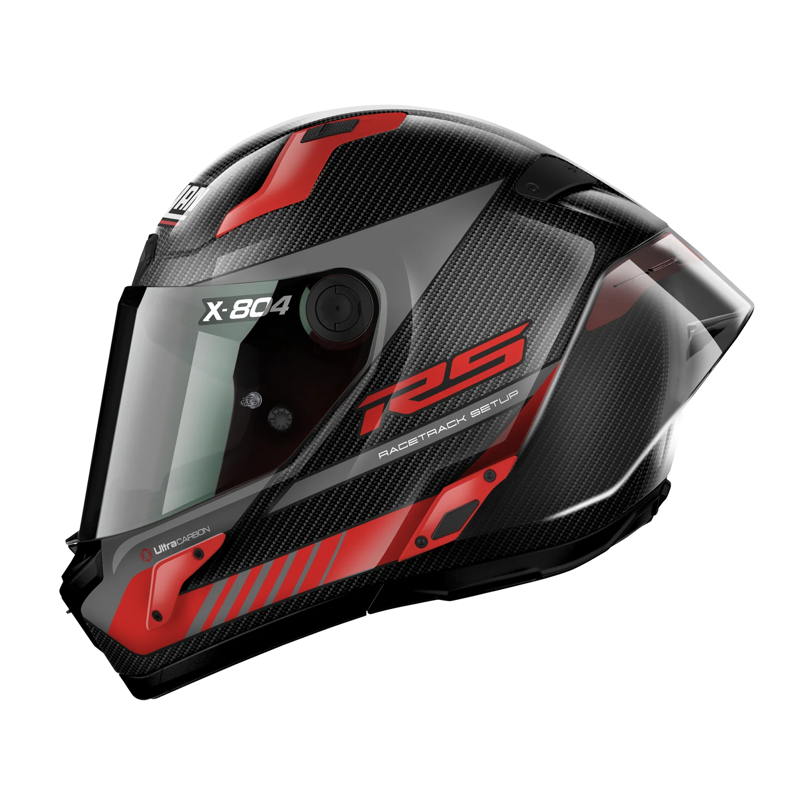 Nolan - X-804 RS Carbon/Red Hot Lap Helmet - Image 5