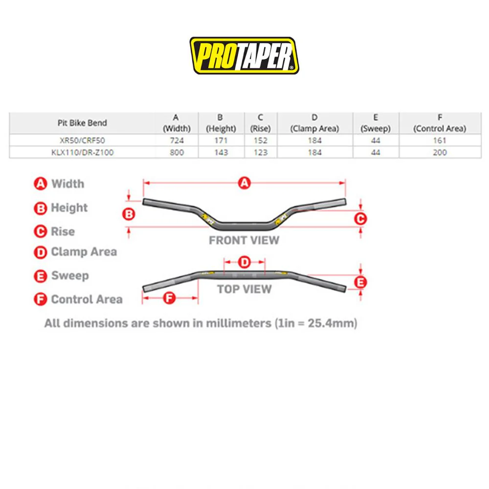 Pro Taper - CRF50/Pitbike 7/8 Handlebars - MINI - Image 2