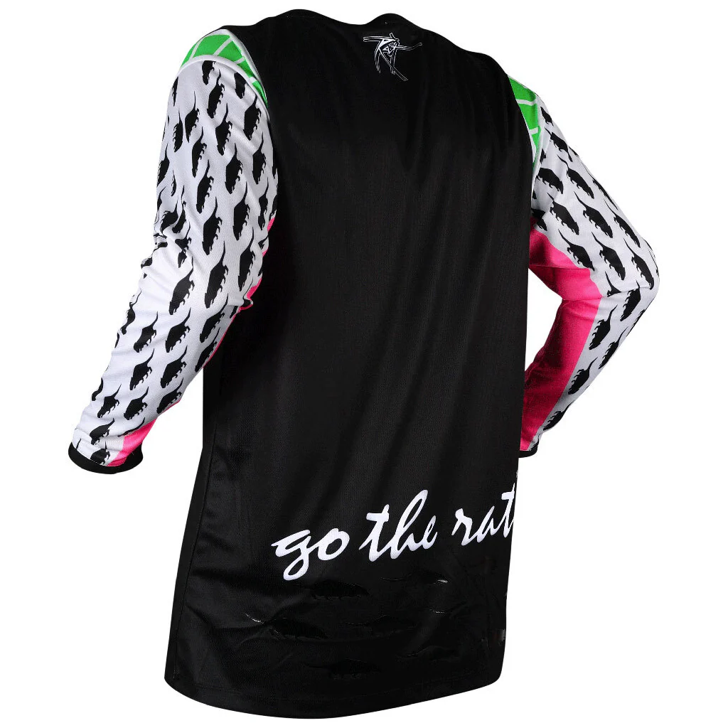 Rat Racing - Cheeseblock 2 Tone Black/Pink/Green Jersey - Image 2