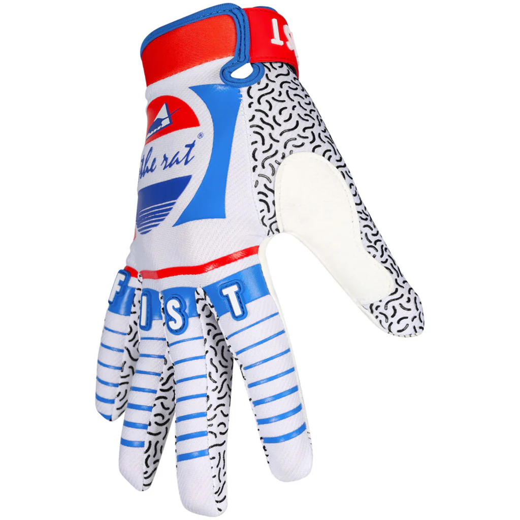 Rat Racing - Strapped Cola White/Blue/Red Gloves - Image 2