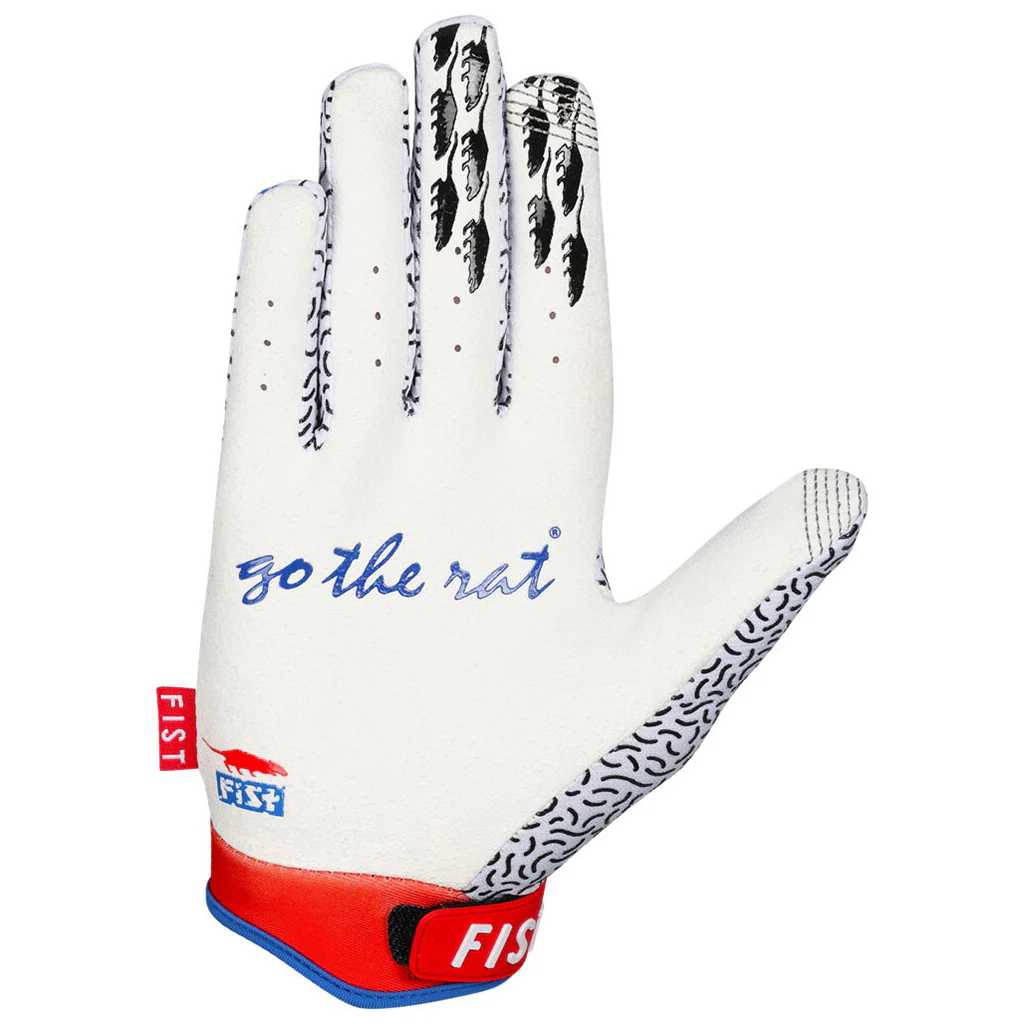 Rat Racing - Strapped Cola White/Blue/Red Gloves - Image 3