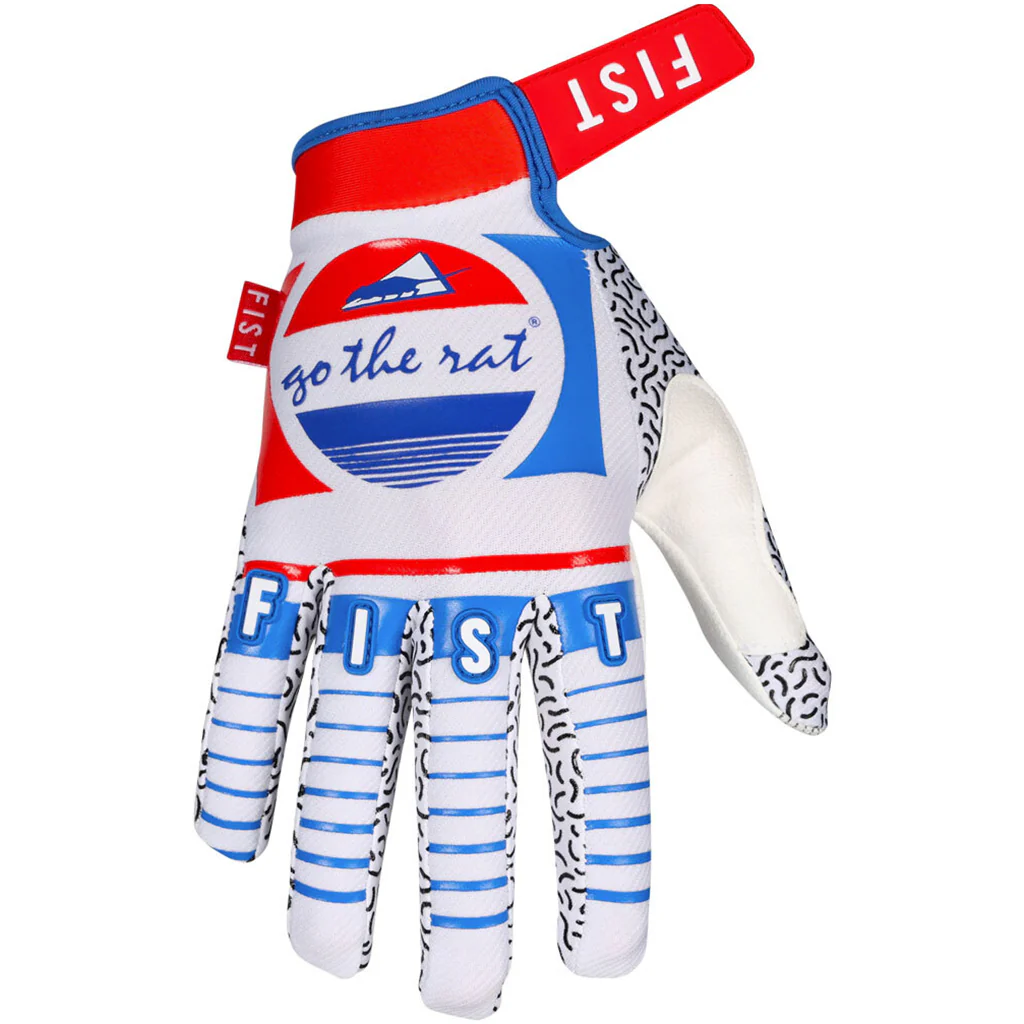 Rat Racing - Strapped Cola White/Blue/Red Gloves - Image 4