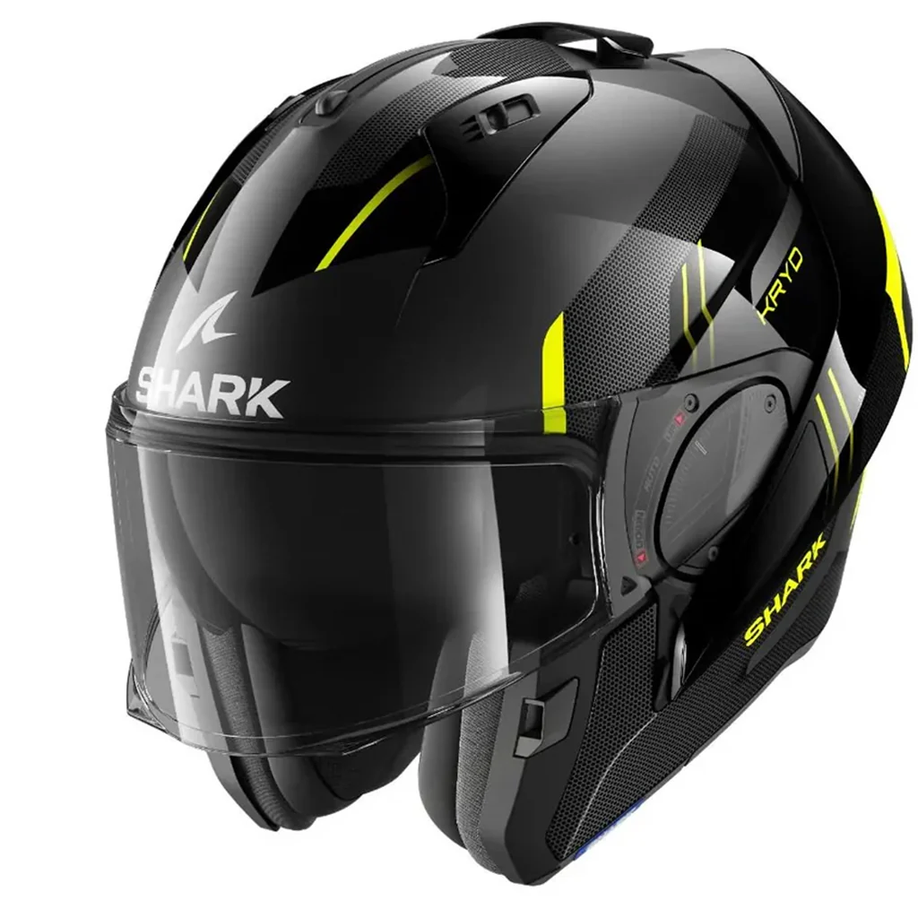 Shark - Evo ES Kryd Gloss Anthracite/Black/Yellow Modular Helmet - Image 2