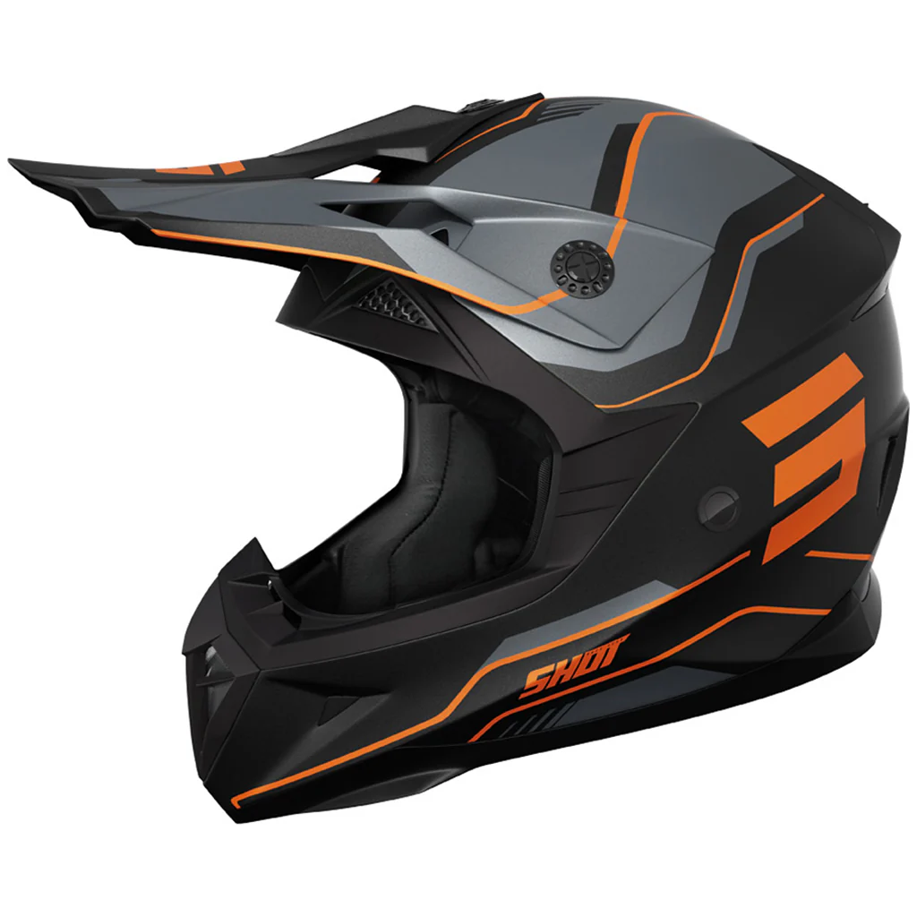 Shot - 2026 Pulse Lines Matt Black/Orange Helmet - Image 6