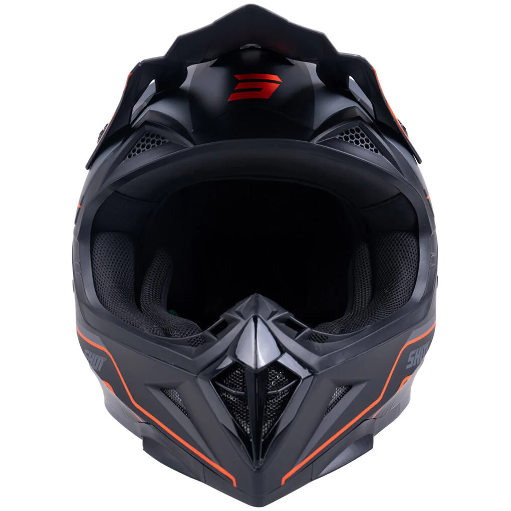 Shot - 2026 Pulse Lines Matt Black/Orange Helmet - Image 7