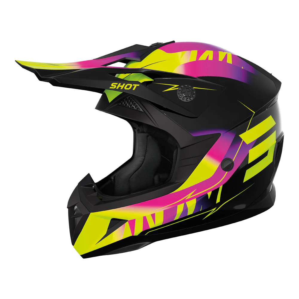 Shot - 2026 Kids Pulse X-Treme Pink/Neon Yellow Helmet