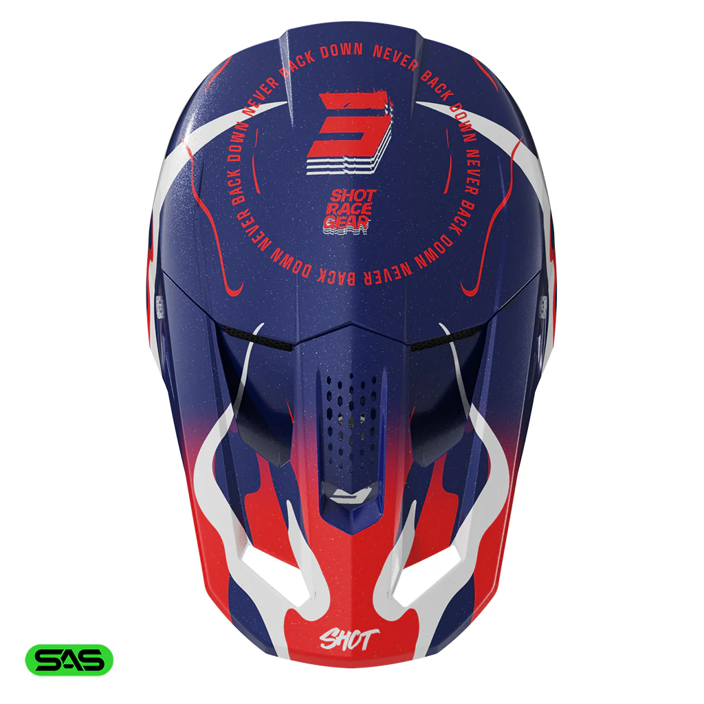 Shot - 2026 Speed Beast Blue/Red Pearly Helmet - Image 2