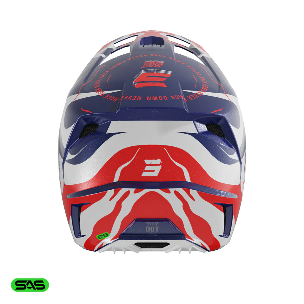 Shot - 2026 Speed Beast Blue/Red Pearly Helmet - Image 3
