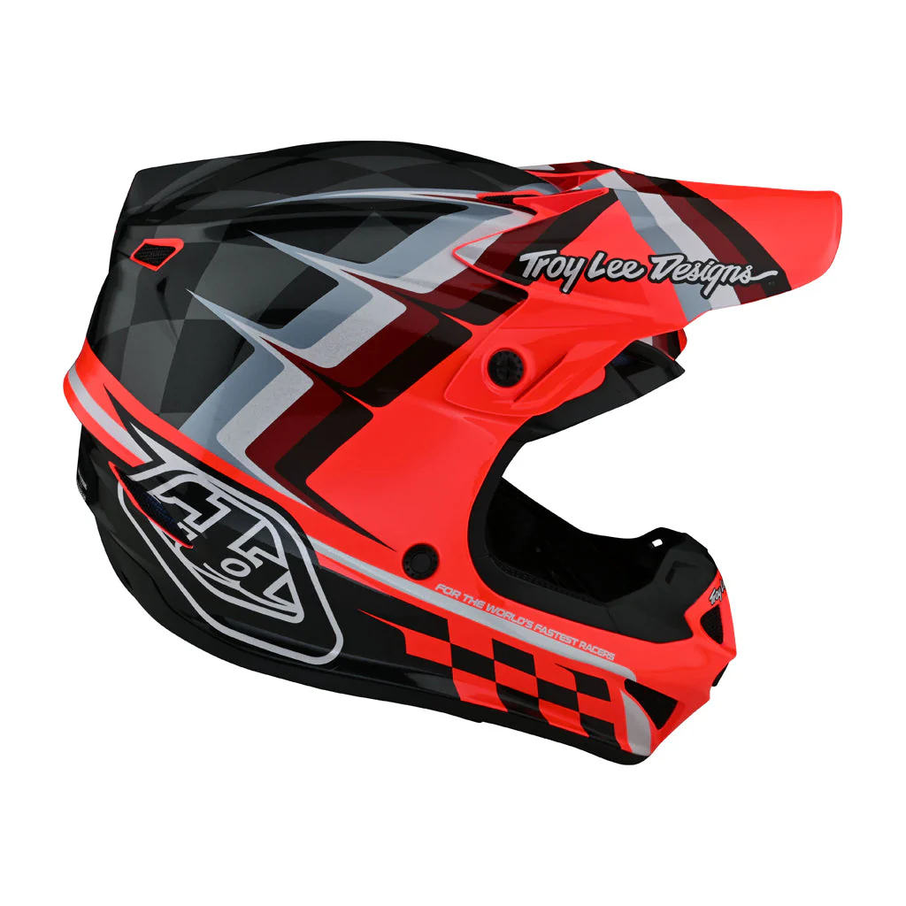 TLD - SE4 Poly Warped Black/Glo Red Helmet - Image 6