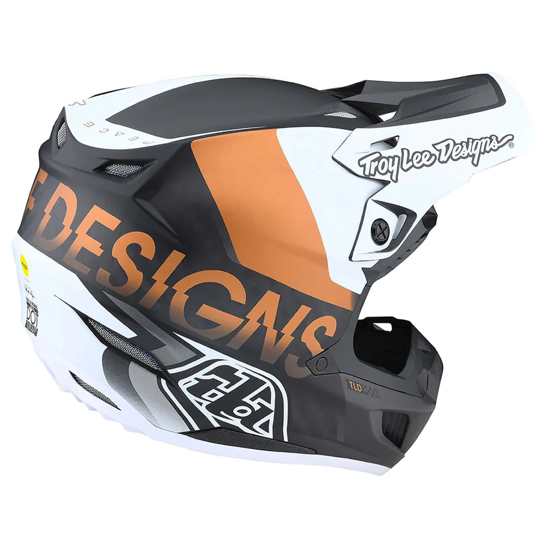TLD - SE5 Carbon Qualifier Black/White/Bronze Helmet - Image 4