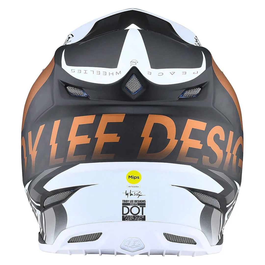 TLD - SE5 Carbon Qualifier Black/White/Bronze Helmet - Image 5