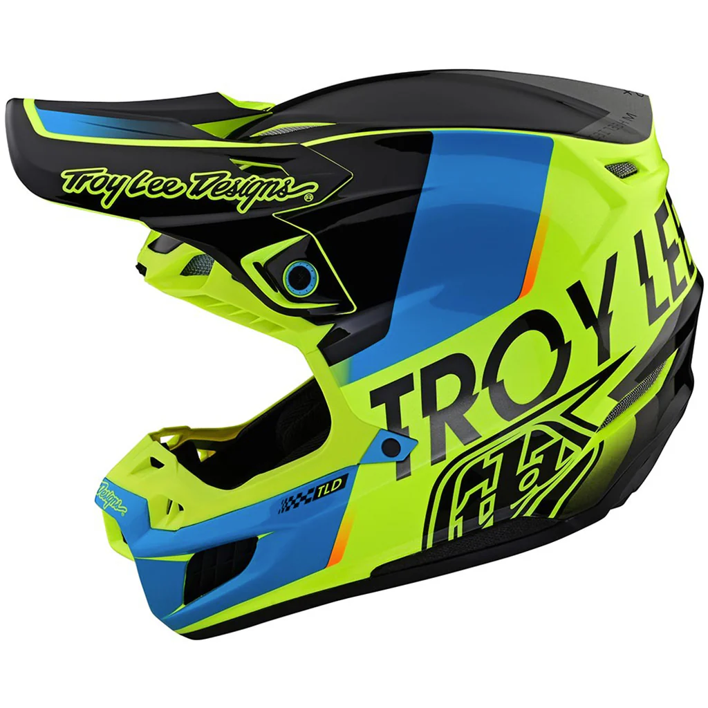 TLD - SE5 Composite Qualifier Yellow/Blue Helmet - Image 2
