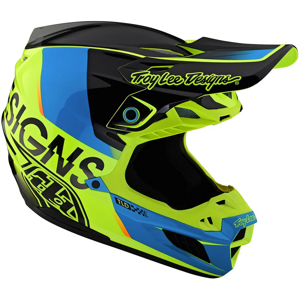 TLD - SE5 Composite Qualifier Yellow/Blue Helmet - Image 4