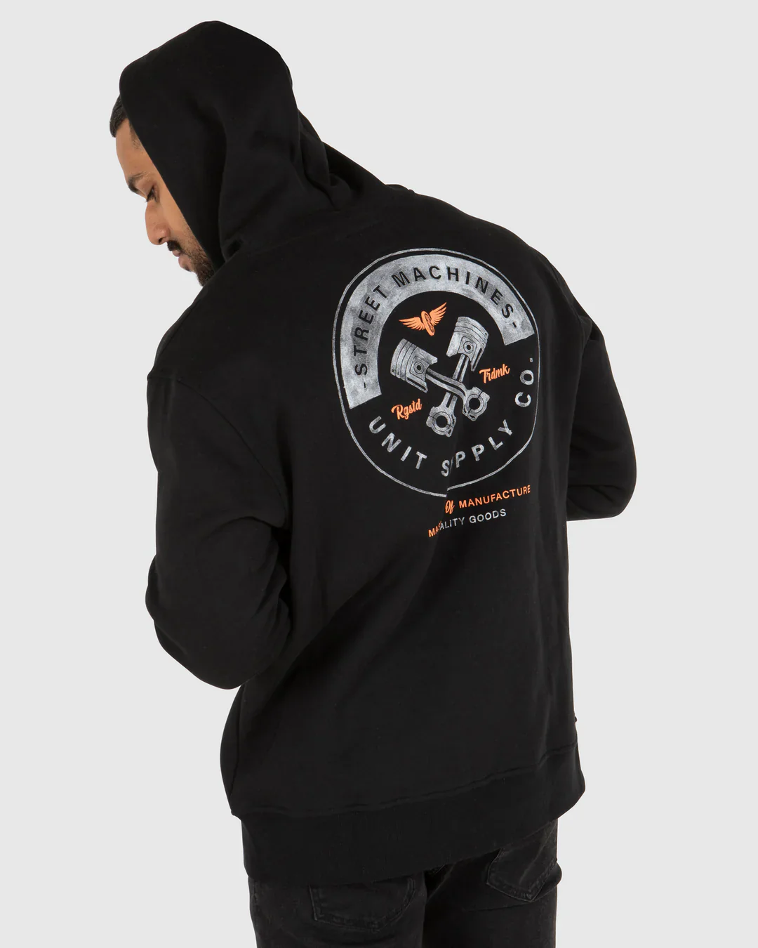 Unit - Mens Black Worx Hoodie - Image 3